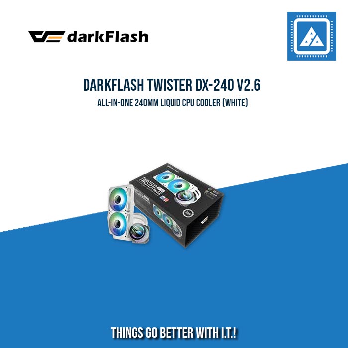 DARKFLASH TWISTER DX240 V2.6 ARGB AIO 240MM LIQUID CPU COOLER (LGA1700 READY) DARKFLASH TWISTER DX240 V2.6 ARGB AIO 240MM LIQUID CPU COOLER (LGA1700 READY)